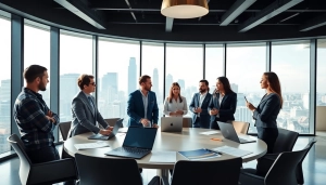 Engaged professionals in a business meeting discussing strategies for success.