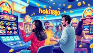 Exciting online slot gaming interface featuring hoki138's vibrant slot machines and animated graphics.