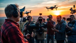 Creating a memorable campaign with a professional Video Production Company Phoenix team in action during an outdoor shoot.