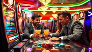 Bermain slot deposit 1000 di kasino yang penuh warna dan mendebarkan.