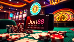 Experience thrilling gaming at jun88 com with professional casino ambiance and vibrant betting elements.