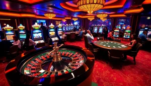 Experience the thrill of gaming at vn88 with poker tables, roulette wheels, and vibrant slot machines.