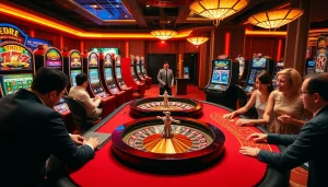 Exciting casino scene showcasing vibrant games and players engaging at 789p.green.