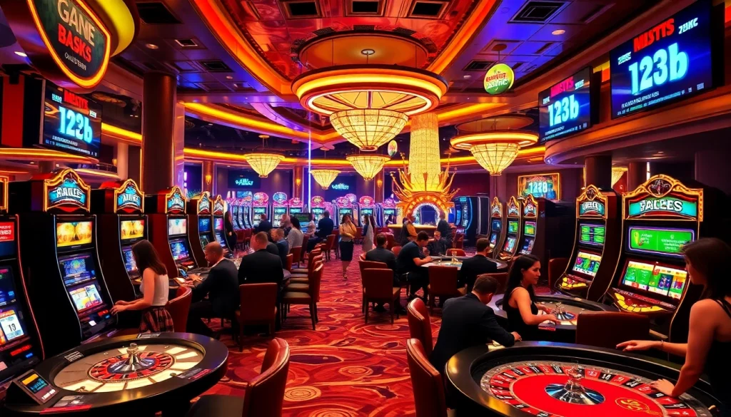 Experience the thrill of winning at 123b casino with vibrant games and excited players.