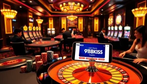 Exciting gameplay at https://918kiss.net/ featuring luxurious poker tables and colorful chips.