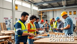 Engage in craft training Colorado with diverse trainees in a professional construction workshop.