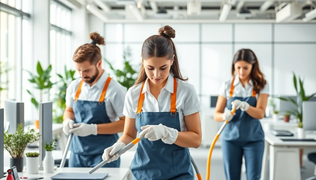 Enhance productivity with Office Cleaning Services Dubai featuring a professional cleaning team.