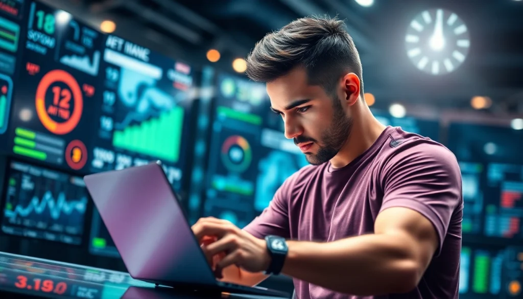 Login jentoto dengan atlet profesional menggunakan platform digital untuk latihan.