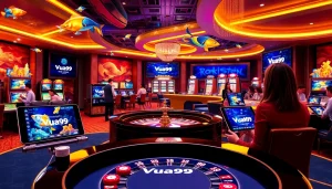 Vua99 showcases vibrant online gaming experience with fish shooting and betting action.