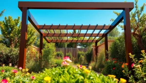 Enhance your outdoor space with a modern steel pergola that combines elegance and strength.