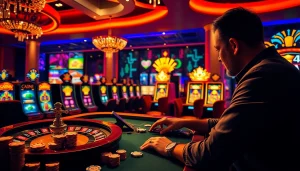 Experience the thrill of link MMOO in a luxurious casino atmosphere with vibrant gaming elements.