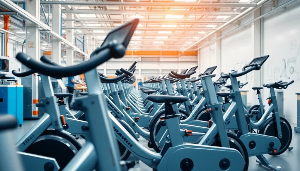 Exercise bike manufacturer production facility showcasing innovation and quality control
