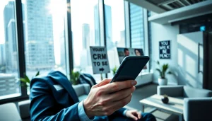 Enhance your workflow with mobile crm solutions displayed on a smartphone.