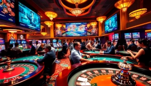 Explore the vibrant world of casino gaming with players at https://casinodeets.com, showcasing a lively casino atmosphere.