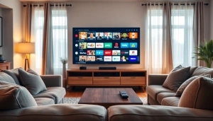 Watch IPTV on https://bosstv.ca with a comfortable home setup featuring various streaming options.