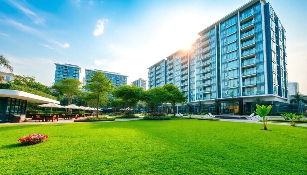 View of the modern executive condominium at tampines st 95 ec with lush gardens and elegant design