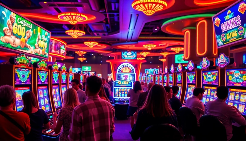 Menangkan permainan slot depo 5k dengan atmosfer kasino yang meriah dan pemain yang bersemangat.