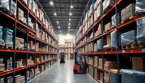 Optimize warehousing operations with organized shelves and efficient logistics.