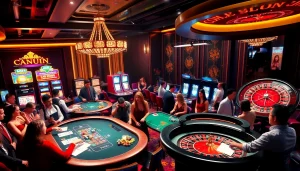 Experience the excitement of QQ88 có uy tín không with players at a luxurious casino.