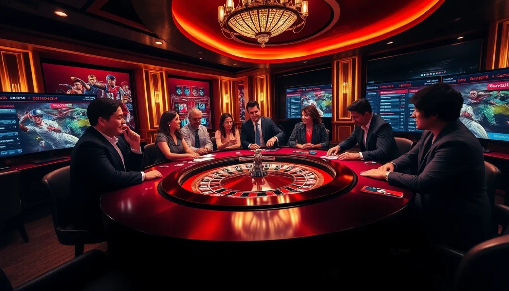 Players enjoying a thrilling game of poker at Marvelbet's luxurious online casino.