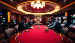 Experience excitement at the shbet poker table with professional gamblers engaged in high-stakes play.