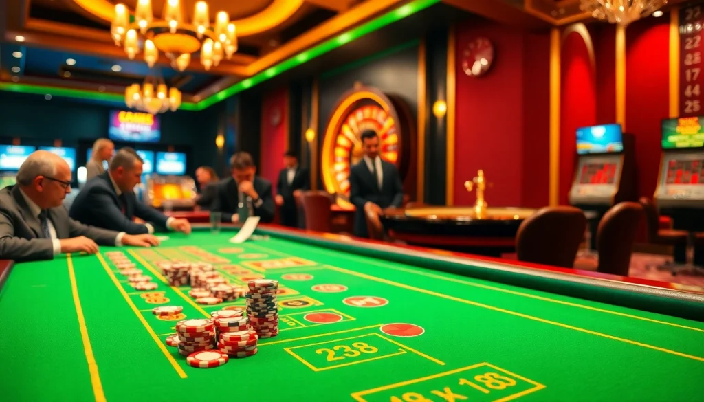 Players at an exciting baccarat table showcasing XX88's thrilling gambling experience.