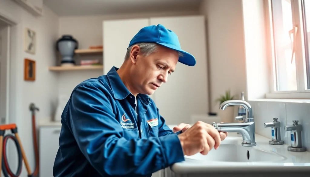 Emergency plumber providing services at https://speedyservicestoday.com.au workspace, showcasing tools and expertise.