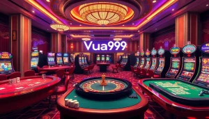 Vua99 offers thrilling online gambling experiences with vibrant casino tables and interactive elements.