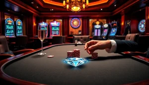 A joyful game at the casino showcasing the 2 Carat Diamond Price among lively poker actions.