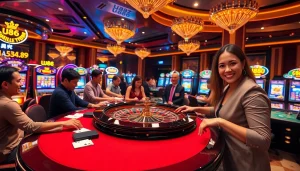 Experience excitement at UU88 casino with vibrant gaming tables and lively players.