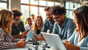 Explore the vibrant energy of social media marketing at https://boost-social-media.com with professionals in action.