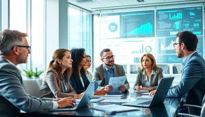 Analyze competitive intelligence data in a collaborative business meeting setting.