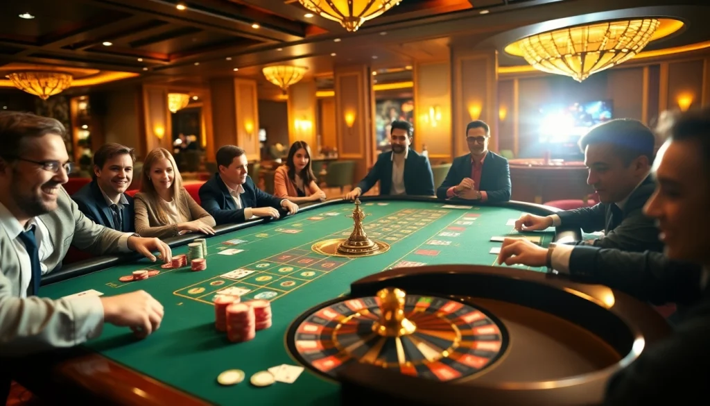 W88 players engage in an exciting casino game at a luxurious table.