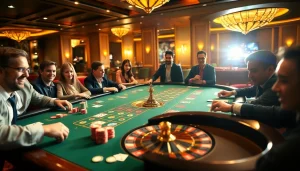 W88 players engage in an exciting casino game at a luxurious table.