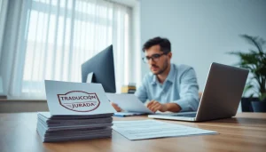 Certified translation process for traducción jurada with professional translator.