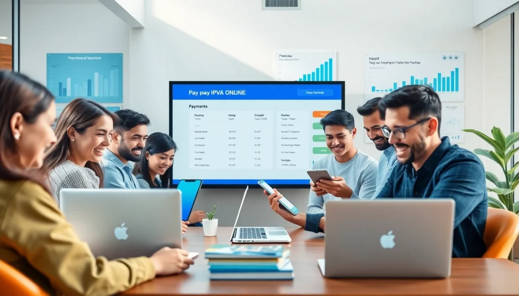 Engaging online interface for IPVA GO payments in 2026 showcasing diverse users.