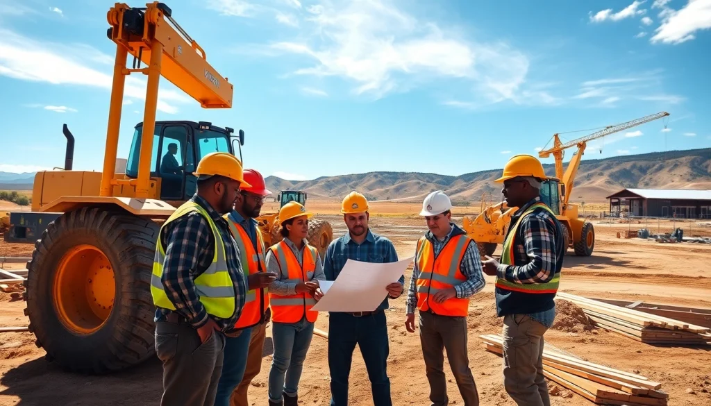 Engaged professionals at a construction site in Wyoming, showcasing the construction association Wyoming.