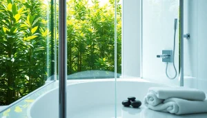 Discover elegant showers enhancing a luxurious bathroom with modern design features.