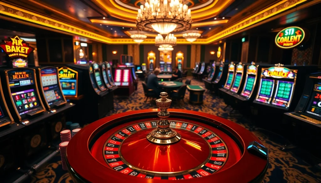 Experience the thrill of hidden wiki dark web gaming with luxury casino tables and vibrant slot machines.