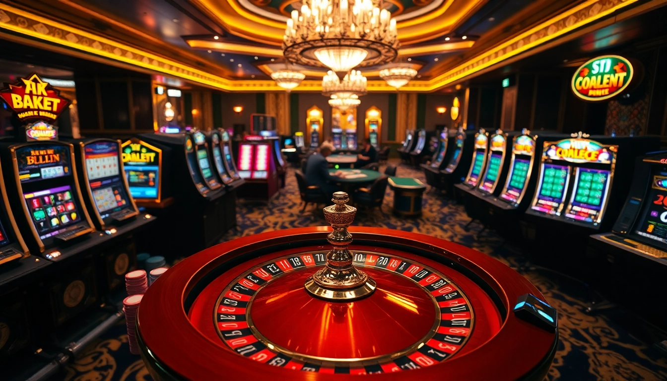 Experience the thrill of hidden wiki dark web gaming with luxury casino tables and vibrant slot machines.