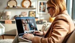 고급스러운 레플리카사이트를 탐색하는 세련된 개인의 모습