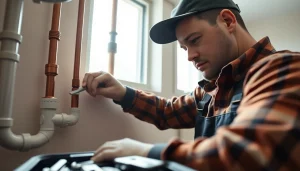 Expert examining Whole House Repiping Brandon FL plumbing system with focus on pipes and tools.