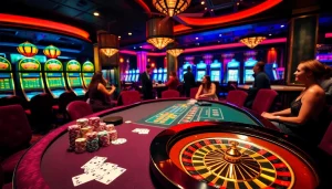 iGamble247 players celebrating a win at an upscale casino gaming table