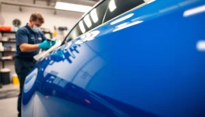 Car detailing Chattanooga showcasing a professional technician polishing a clean vehicle.