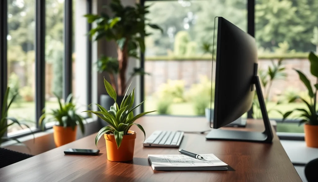 Kingham's modern workspace showcasing productivity with lush greenery and natural light.