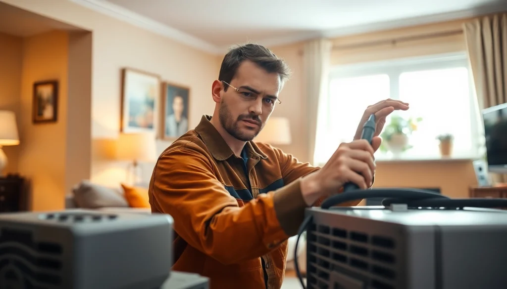 Efficient heating repair purdys showcased by a skilled technician working in a warm home.
