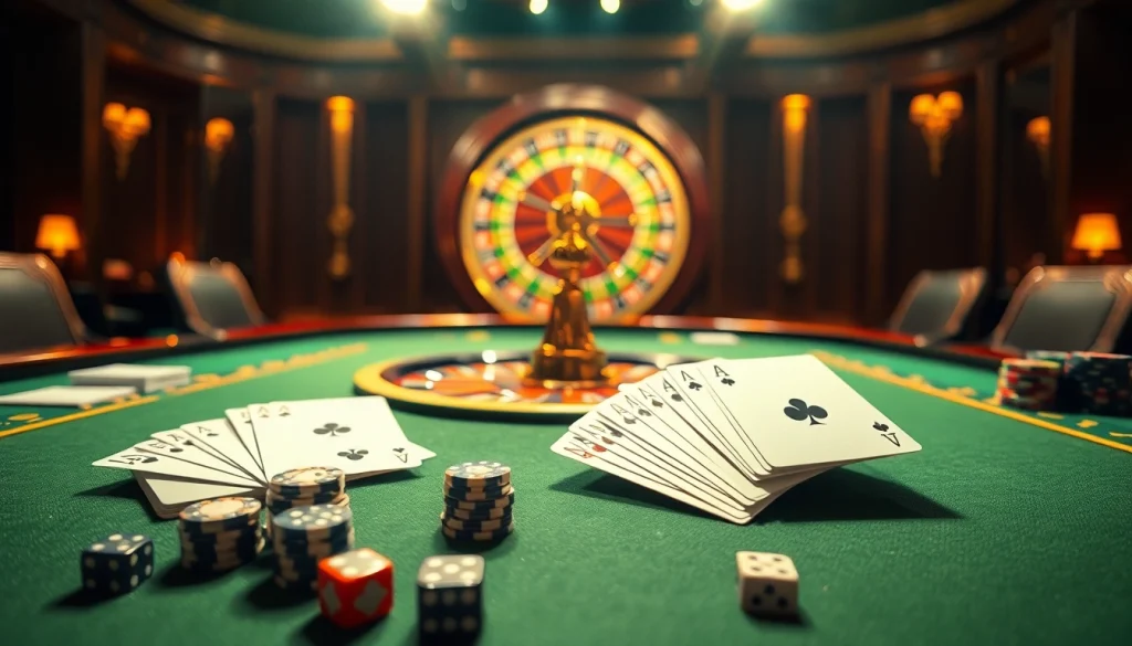 Kết quả bóng đá hôm nay showcased in a luxurious casino atmosphere with high-stakes gaming elements and vibrant colors.