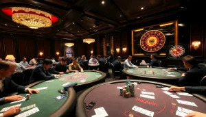 Players enjoying poker at Haywin casino, featuring professional setup and vibrant atmosphere.