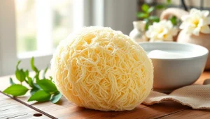 Learn how to clean a loofah safely and effectively in this illustrative image.