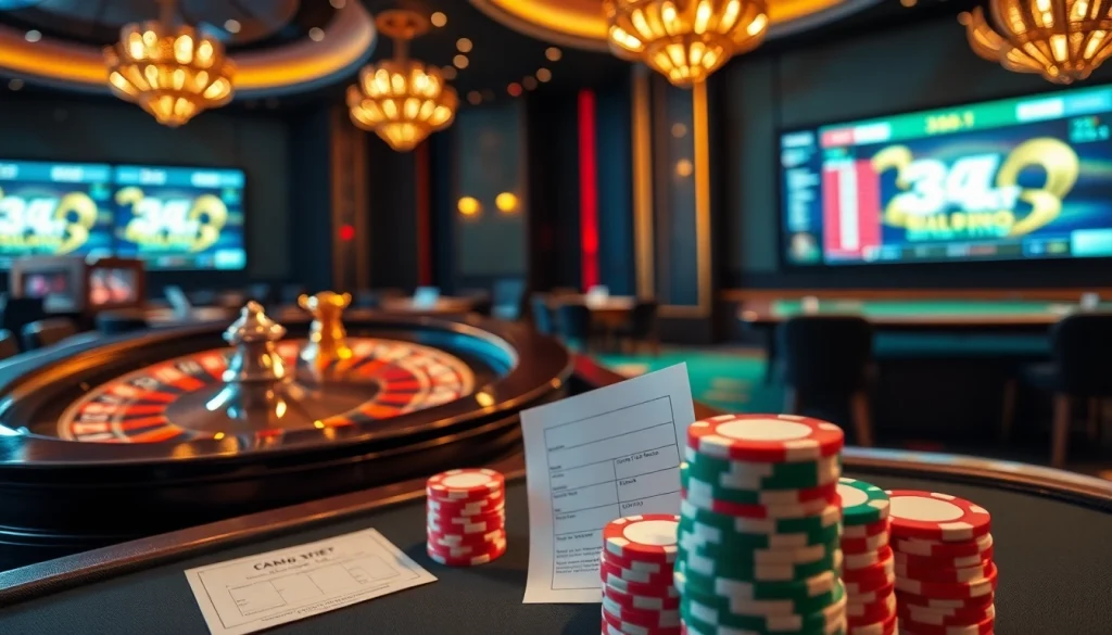 Experience thrilling action at 388bet with vibrant casino tables and colorful poker chips.